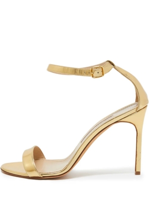 Manolo Blahnik pre-owned 110mm metallic leather sandals - Gold