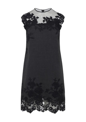 Ermanno Scervino lace-embellished wool dress - Grey