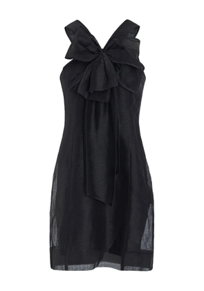 Marie Oliver Lila bow-detailed mini dress - Black