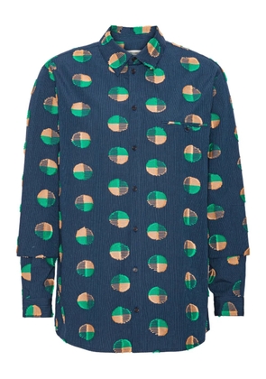 Henrik Vibskov frayed-circle cotton shirt - Blue