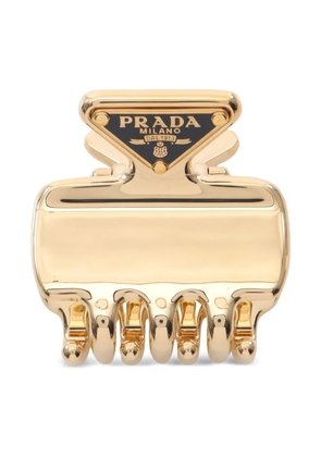 Prada Pre-Owned 2020s triangle-logo hair clip - Gold