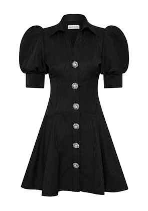 Rebecca Vallance Narcissa button puff-sleeve mini dress - Black