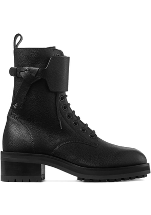 Jimmy Choo Rosabel leather lace-up combat boots - Black