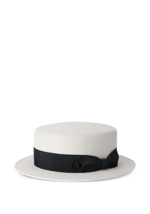 Maison Michel logo-plaque hat - White