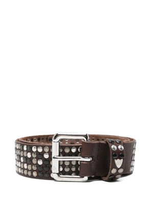 Htc Los Angeles studded leather belt - Brown
