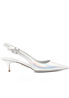 René Caovilla 55mm iridescent slingback pumps - Grey