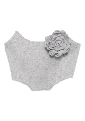 Giuseppe Di Morabito rose-embellished corset top - Grey