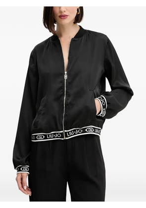 LIU JO zip-fastening logo-trim bomber jacket - Black