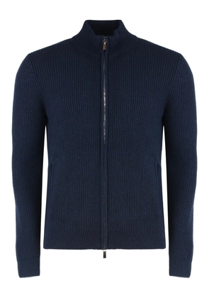Moorer zip-up mock-neck cardigan - Blue