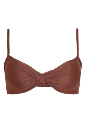 Lygia & Nanny Cassis twist-front bikini top - Brown
