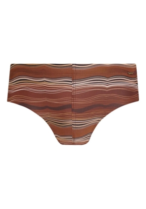 Amir Slama striped swim trunks - Brown