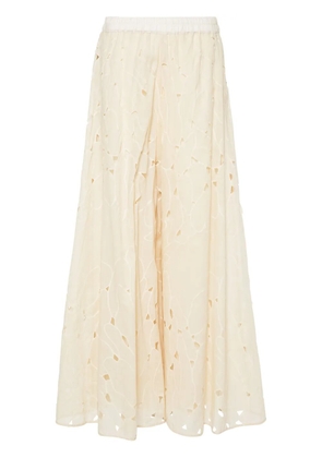 Gentry Portofino cut-out detailed wide-leg trousers - Neutrals