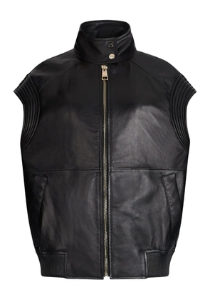 LIU JO oversized leather gilet - Black