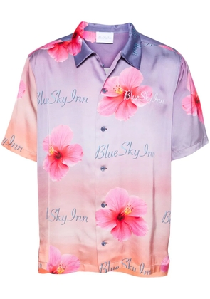 BLUE SKY INN Sunset Lotus satin shirt - Pink