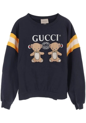 Gucci Pre-Owned 2010s teddy bear-print sweatshirt - Blue