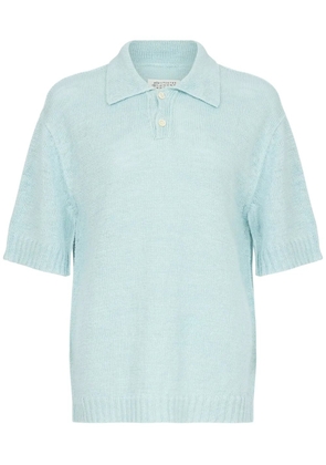 Maison Margiela short-sleeve hemp polo top - Blue