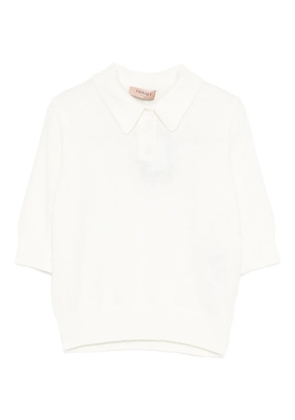 TWINSET brushed-effect polo top - White