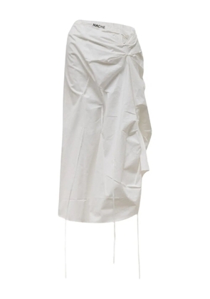 Hache straps-detailing draped asymmetric skirt - White
