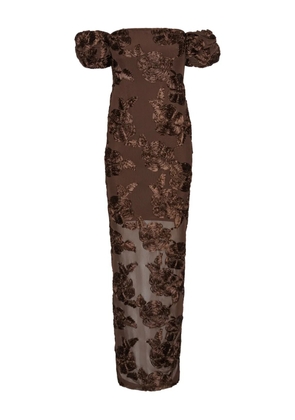 ROTATE BIRGER CHRISTENSEN flower maxi dress - Brown