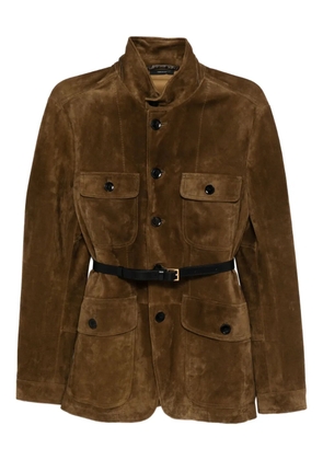 TOM FORD suede military jacket - Brown