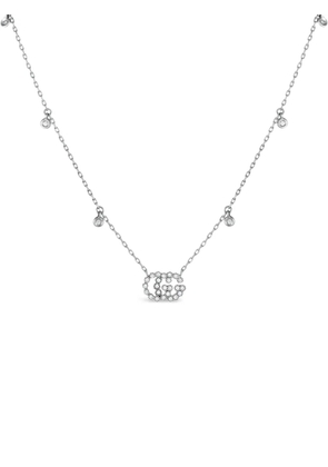 Gucci Pre-Owned 18K white gold Double G diamond necklace - Silver