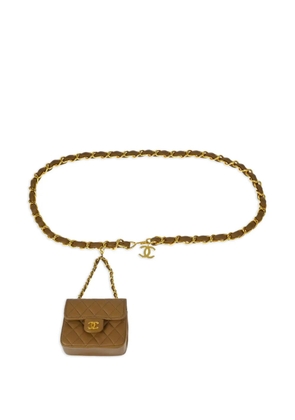 CHANEL Pre-Owned 1990-2000s Classic Flap micro bum belt - Brown