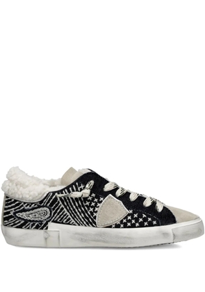 Philippe Model Paris shearling-trim sneakers - Blue