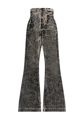 Rick Owens DRKSHDW crackle-effect flared trousers - Black