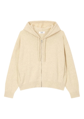 TOMBOY logo-embroidered zip-up hoodie - Neutrals