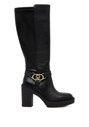 LIU JO 100mm leather boots - Black