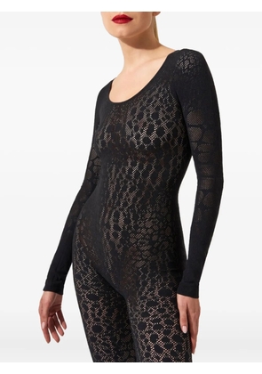 Wolford python-pattern long-sleeve jumpsuit - Black