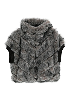 Betta Corradi chevron faux fur coat - Grey