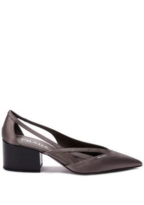 Prada 55mm satin cut-out pumps - Grey