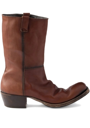 Prada leather cowboy boots - Brown