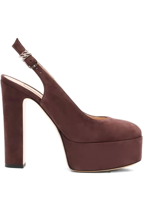 Casadei 130mm Patty platform slingback pumps - Brown