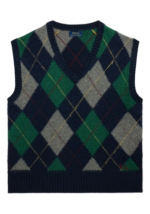 Polo Ralph Lauren argyle-patterned sleeveless vest - Blue