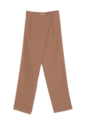 CARLA G. wrap-design pants - Brown