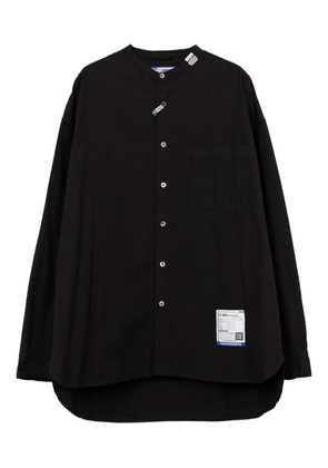 in･stru(men-tal). band-collar long-sleeve shirt - Black