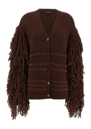 Fabiana Filippi bouclé fringed cardigan - Brown