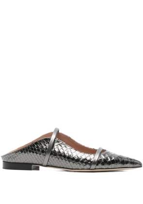 Malone Souliers leather pointed-toe flats - Grey