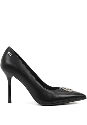 Karl Lagerfeld logo-plaque pointed-toe pumps - Black