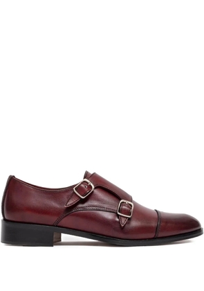 SOMMET double-buckle calf leather oxford shoes - Red