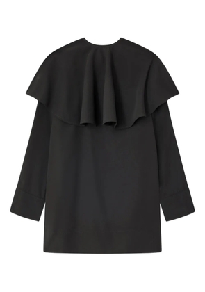 GANNI ruffled cape-attachment mini dress - Black