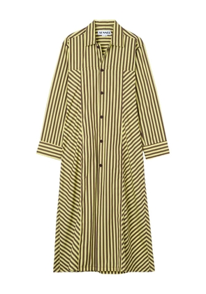 Sunnei striped shirt maxi dress - Yellow
