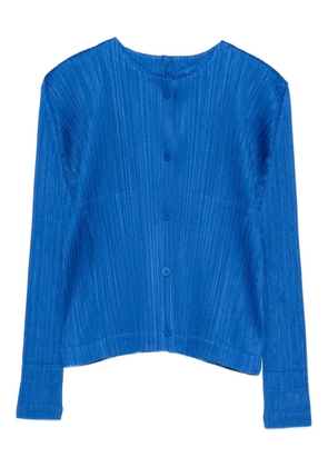 Pleats Please Issey Miyake pleated button-front jacket - Blue
