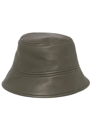 Yves Salomon leather bucket hat - Green