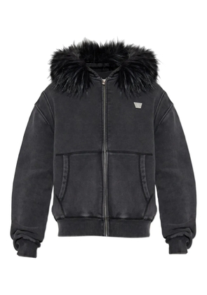 MISBHV faux-fur trim hoodie - Black
