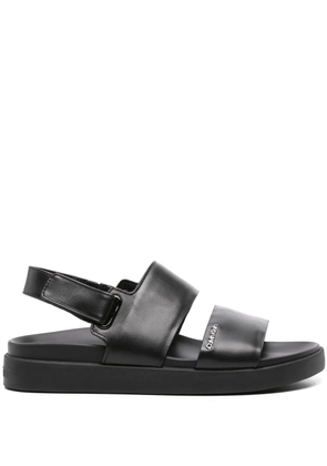 Calvin Klein logo-lettering leather sandals - Black