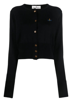 Vivienne Westwood Bea logo-embroidered cropped cardigan - Black
