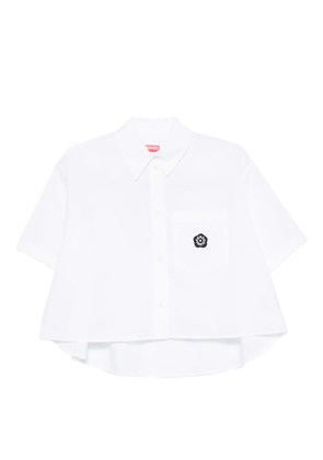 Kenzo logo-patch cotton shirt - White